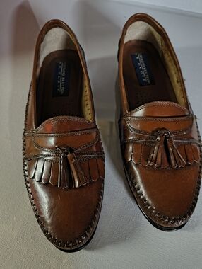 Giorgio Brutini Brown Leather Tassel Loafers